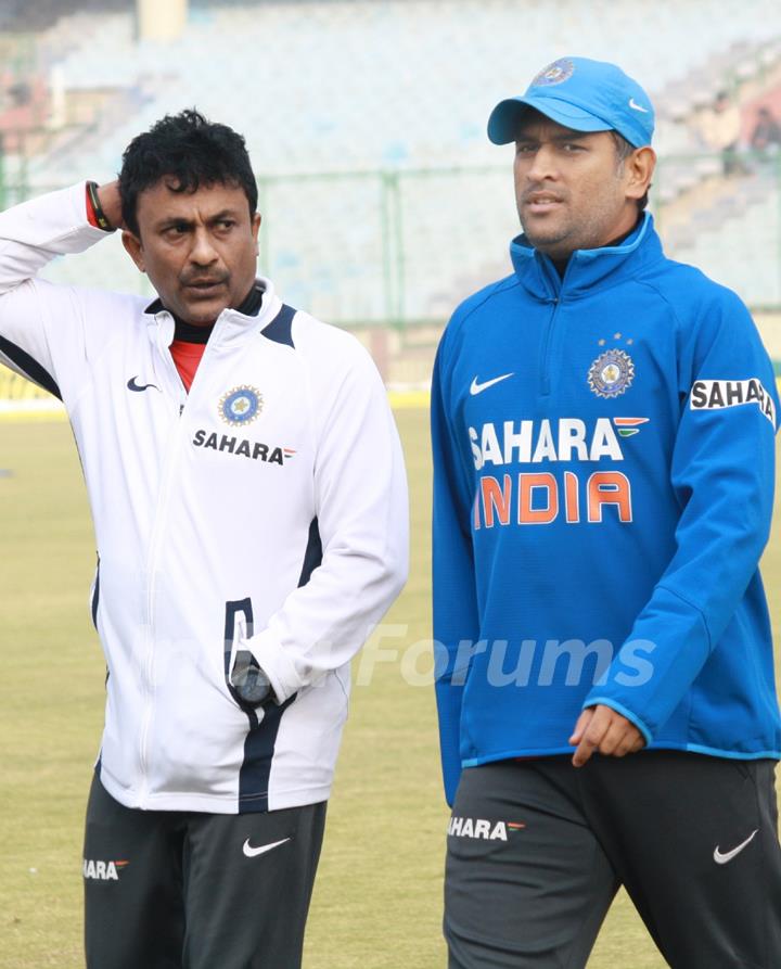 Indian ODI Cricket team during practice session at Firozshah Kotla, in New Delhi.