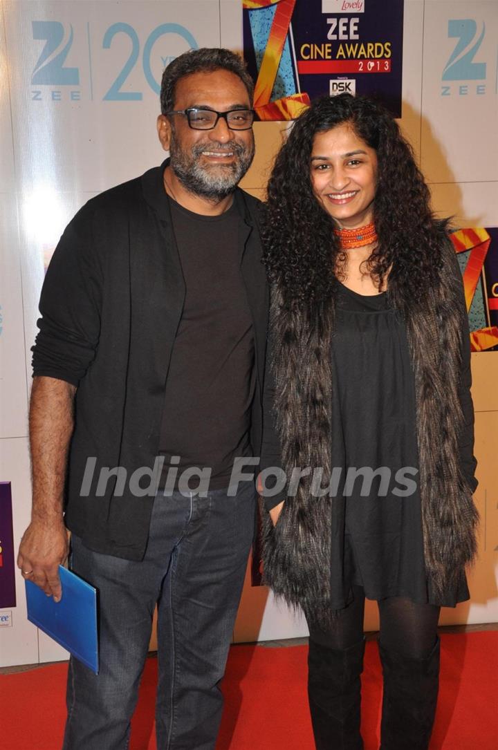 R. Balki with wife Gauri Shinde at Zee Cine Awards 2013