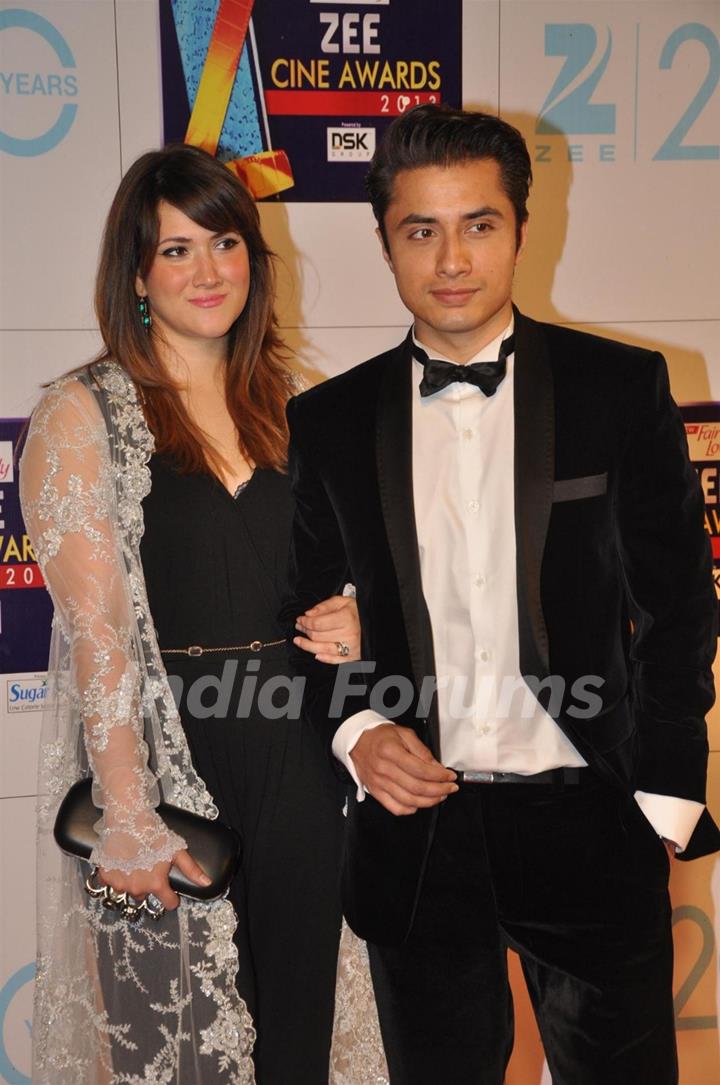 Ali Zafar with wife Ayesha Fazli at Zee Cine Awards 2013