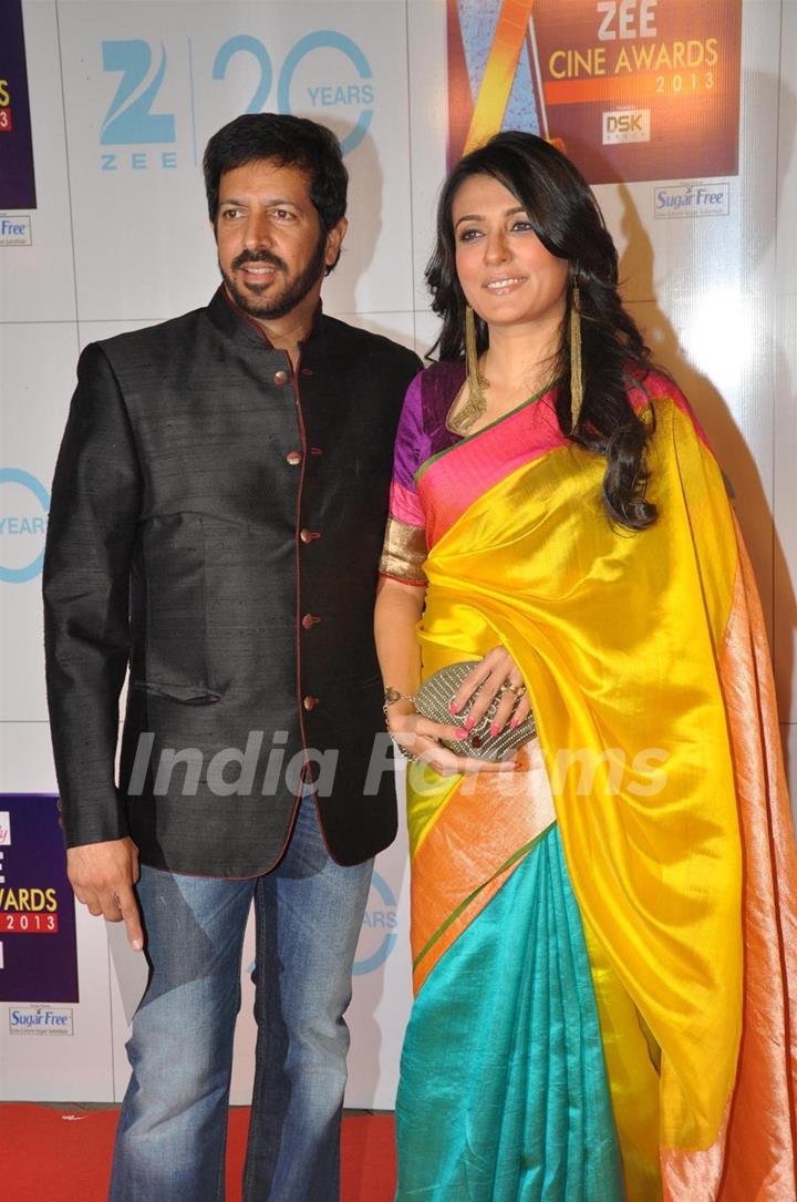 Kabir Khan with wife Mini Mathur at Zee Cine Awards 2013