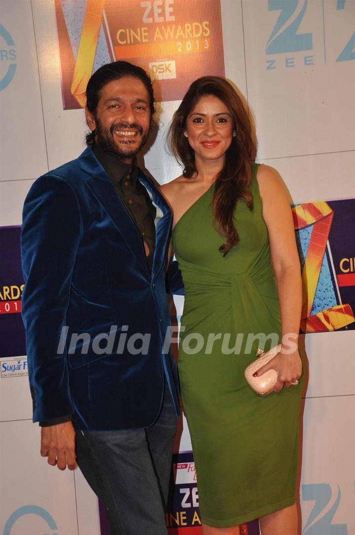 Chunkey Pandey with wife Bhavana at Zee Cine Awards 2013