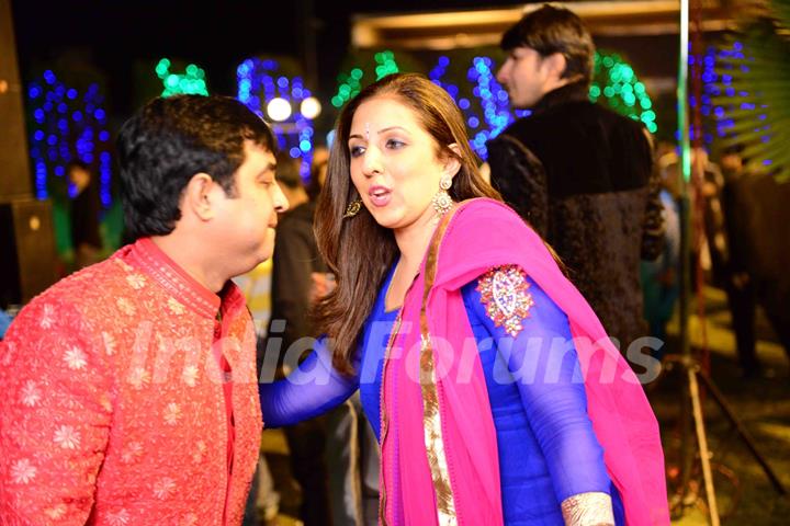 Indresh Malik and Munisha Khatwani at Vivian Dsena and Vahbbiz Dorabjee Wedding