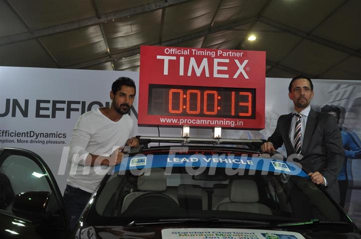 John Abraham Ambassdor, during the launch of Standard Chartered Mumbai Marathon 2013