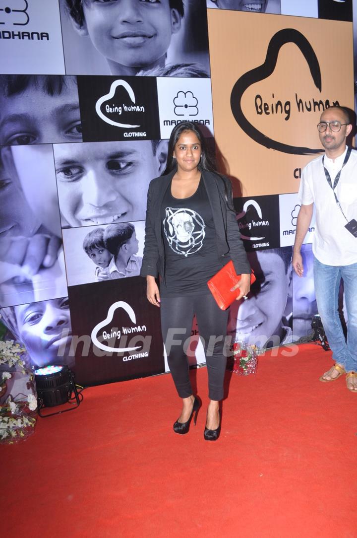 Arpita Khan sister of bollywood actor Salman Khan at the press conference for his Being Human clothing line and flagship store launch in Hotel Sofitel, Bandra Kurla Complex, Mumbai.