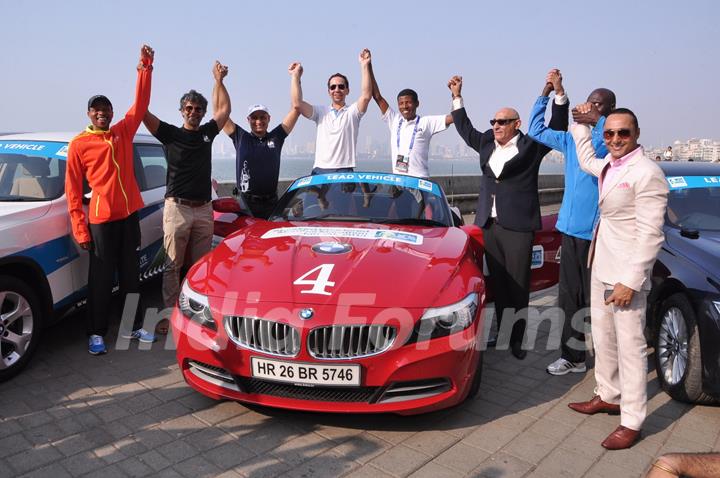 Bollywood actors Rahul Bose and Milind Soman at SCMM-BMW event in Mumbai.