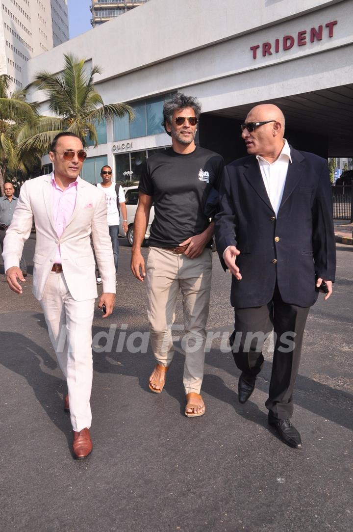 Bollywood actors Rahul Bose and Milind Soman at SCMM-BMW event in Mumbai.