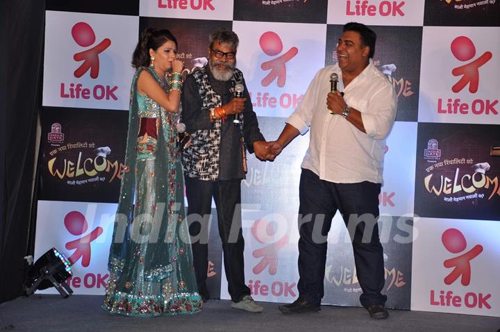 Rucha Gujarati, Anupam Shyam and Ram Kapoor at Life OK's press Conference of its new reality show ''Welcome-Baazi Mehmaan Nawaazi Ki''