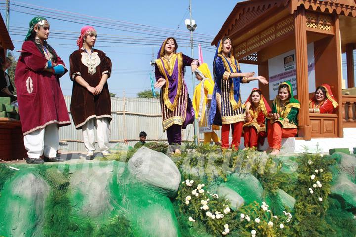 The Jammu and Kashmir tableaux at the press preview of tableaux participating in Republic Day Parade. (Photo: Amlan Paliwal/IANS)