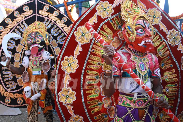 The Orissa tableaux at the press preview of tableaux participating in Republic Day Parade. (Photo: Amlan Paliwal/IANS)