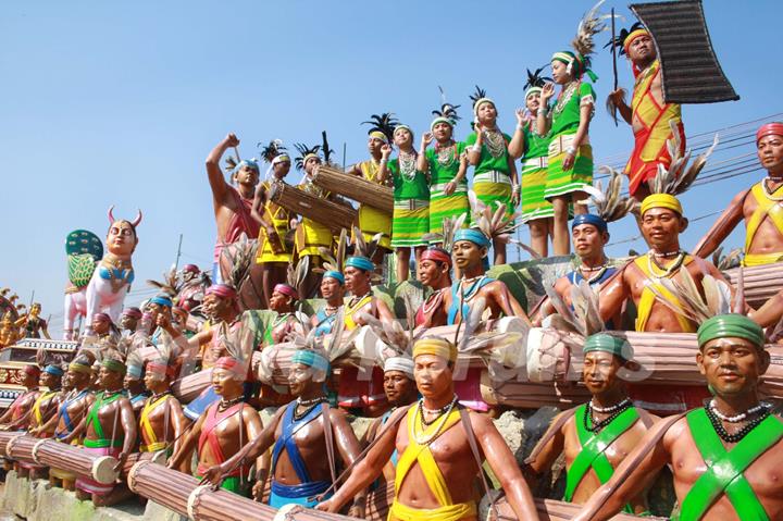 The Meghalaya tableaux at the press preview of tableaux participating in Republic Day Parade. (Photo: Amlan Paliwal/IANS)