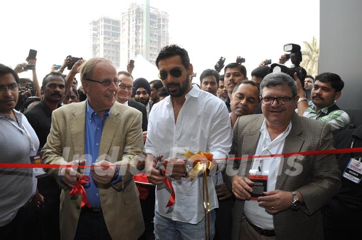 Yamaha Brand Ambassador John Abraham inaugurates Mumbai International Motor Show 2013 at BKC in Mumbai