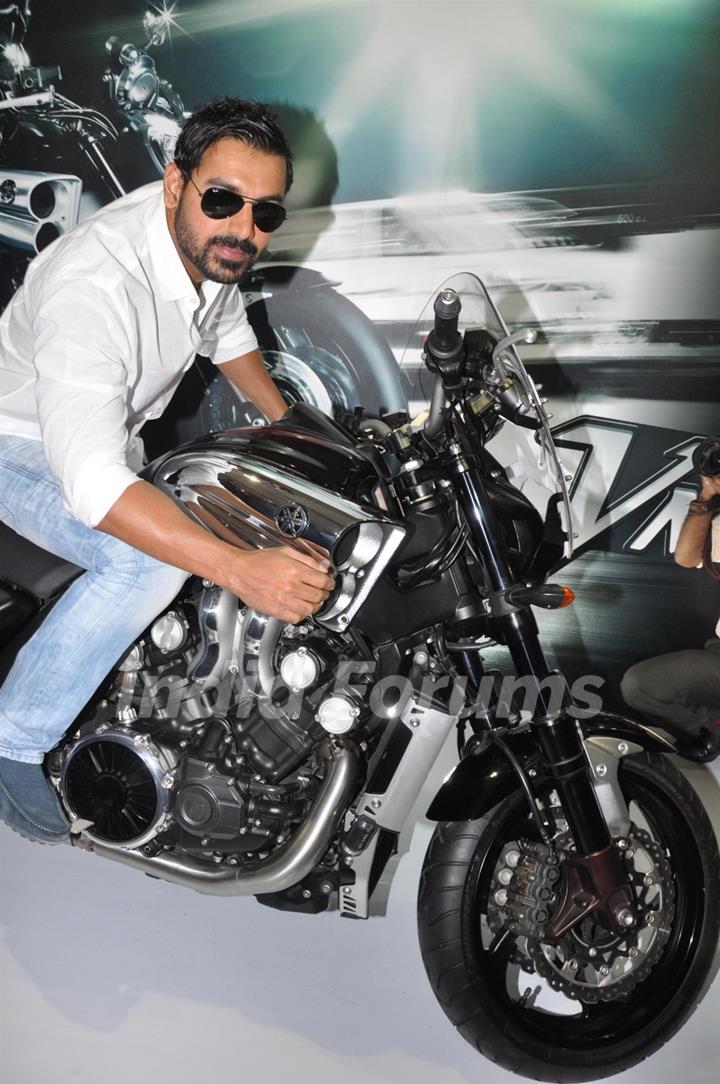 Yamaha Brand Ambassador John Abraham inaugurates Mumbai International Motor Show 2013 at BKC in Mumbai