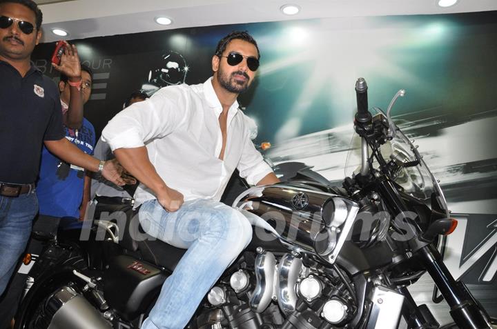 Yamaha Brand Ambassador John Abraham inaugurates Mumbai International Motor Show 2013 at BKC in Mumbai