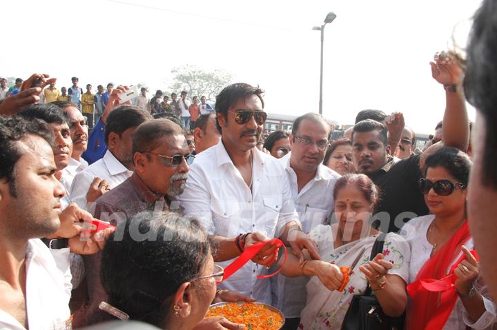 Ajay Devgan at flag hoisting ceremony for Republic Day at Vile Parle in Mumbai