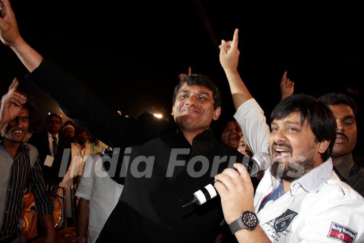 Music Duo Sajid Wajid performing at the Malad Sports Festival Closing Ceremony in Mumbai