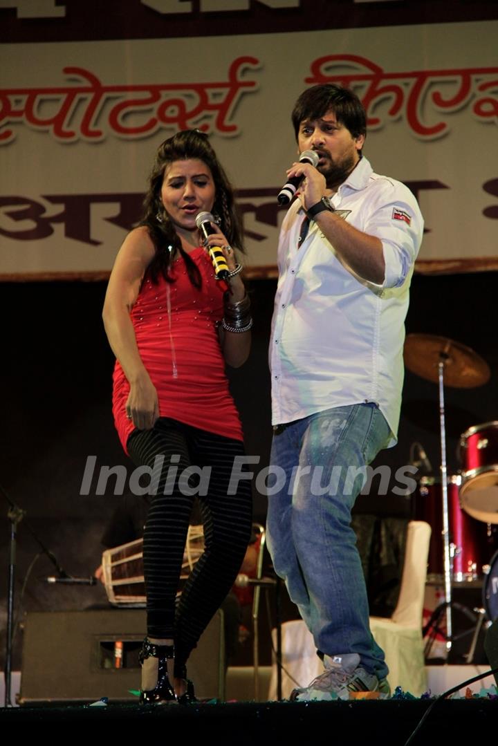 Music Duo Sajid Wajid performing at the Malad Sports Festival Closing Ceremony in Mumbai