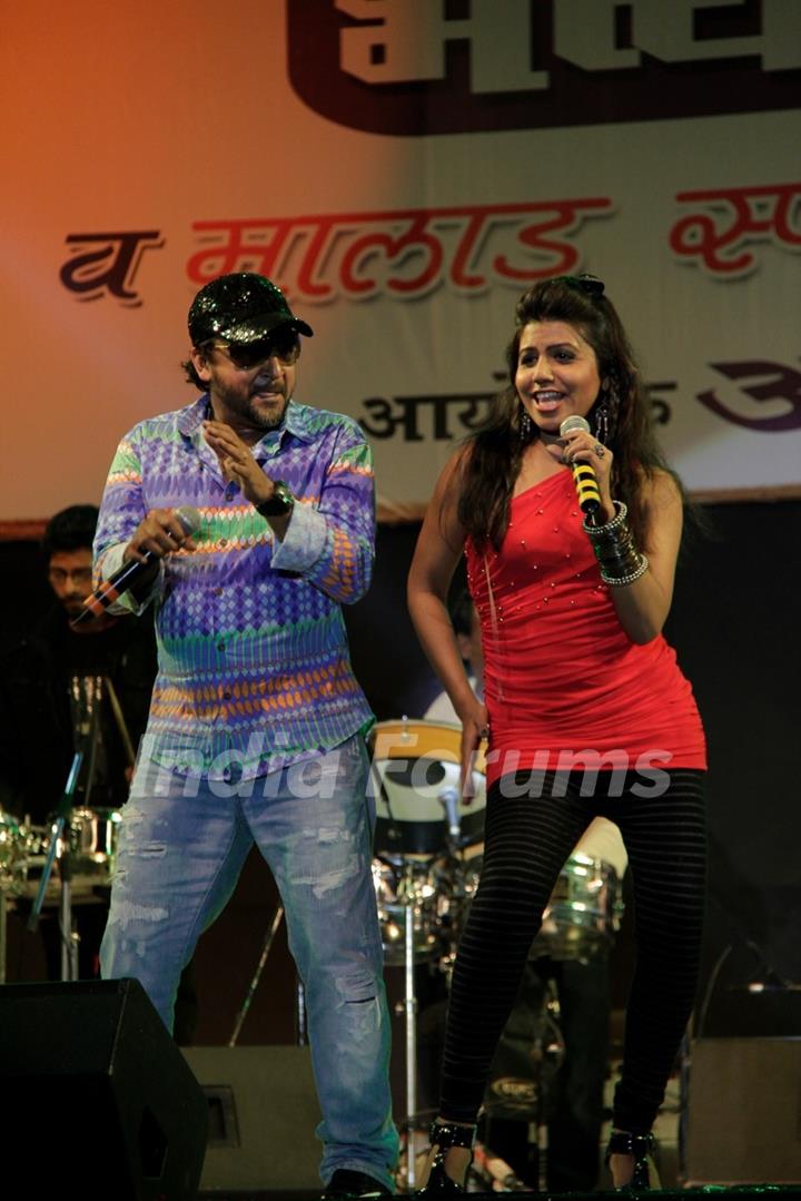 Music Duo Sajid Wajid performing at the Malad Sports Festival Closing Ceremony in Mumbai