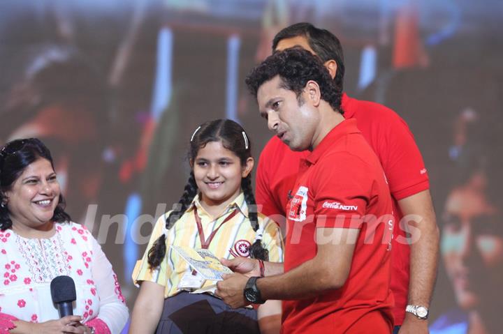 Sachin Tendulkar at Coca Cola Support My School Telethon