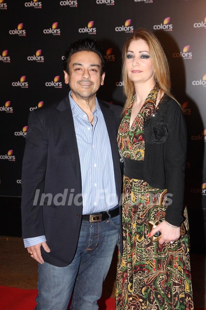 Adnan Sami with wife Roya Faryabi at the 4th anniversary party of COLORS Channel