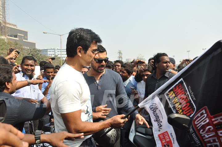 Film ShootOut Wadala Promotion at Safety Drive & 600 bikers Rally