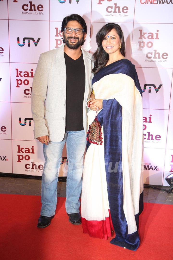 Arshad Warsi with wife Maria Goretti at Film Kai Po Che Premiere