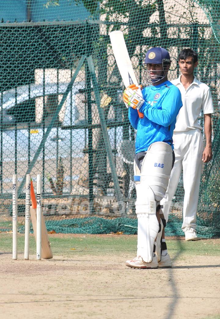 Indian cricket team at a practice session before the second cricket Test match in Hyderabad on March 1, 2013.