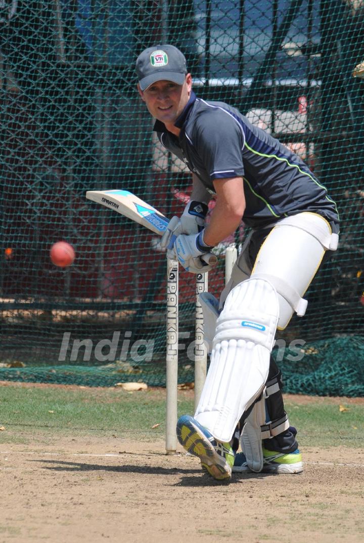 Australian cricket team at a practice session before the second cricket Test match in Hyderabad on March 1, 2013.