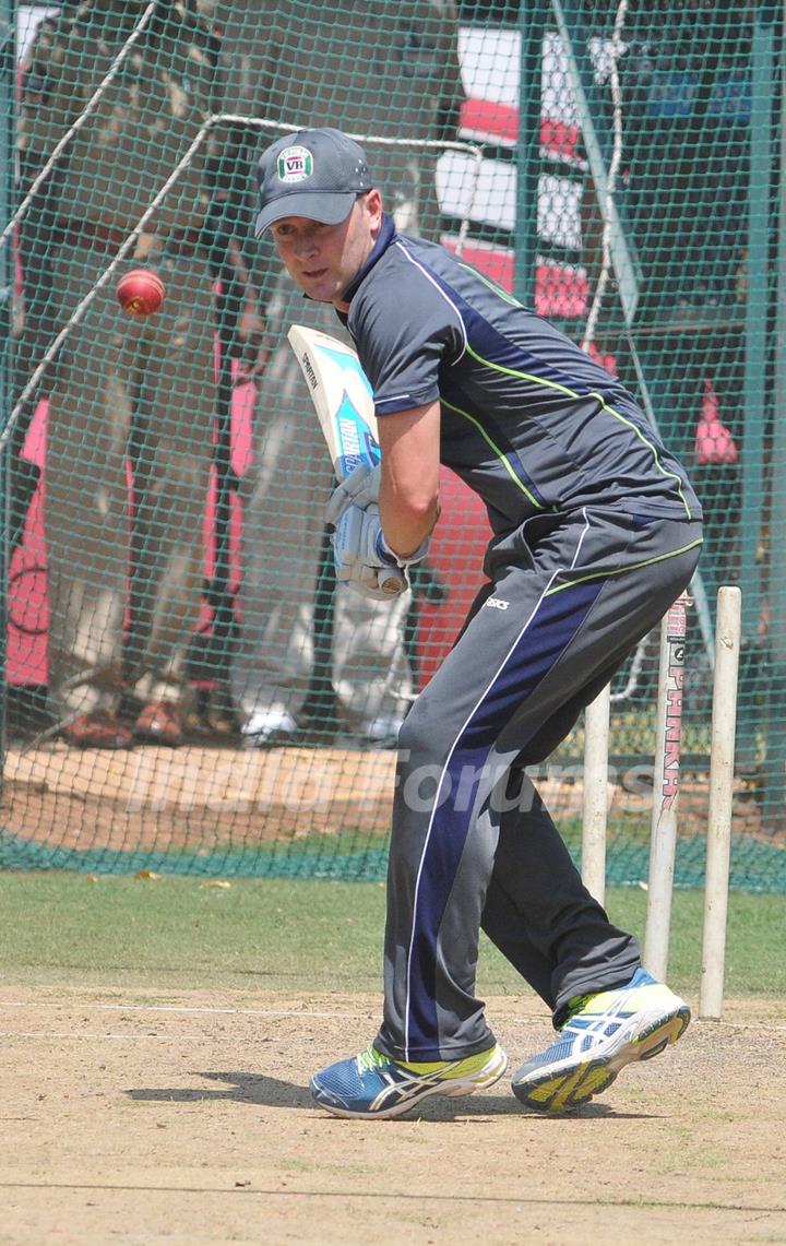 Australian cricket team at a practice session before the second cricket Test match in Hyderabad on March 1, 2013.