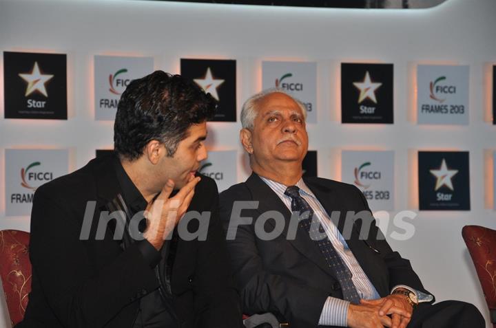 Karan Johar and Ramesh Sippy at the inauguration of FICCI Frames 2013