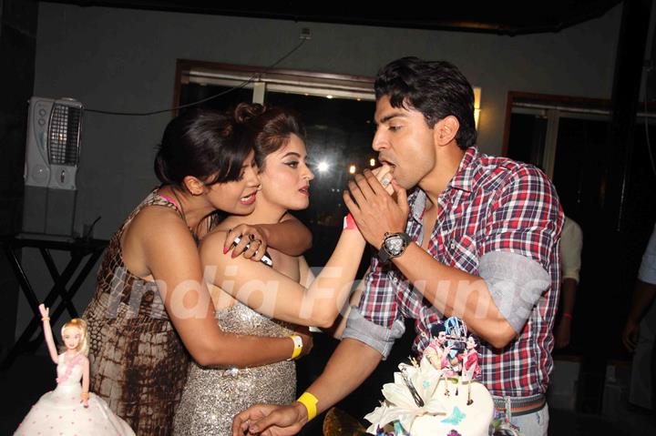 Debina Bonnerjee and Gurmeet Choudhary with Mahhi Vij at Mahhi Vij's Birthday Celebration