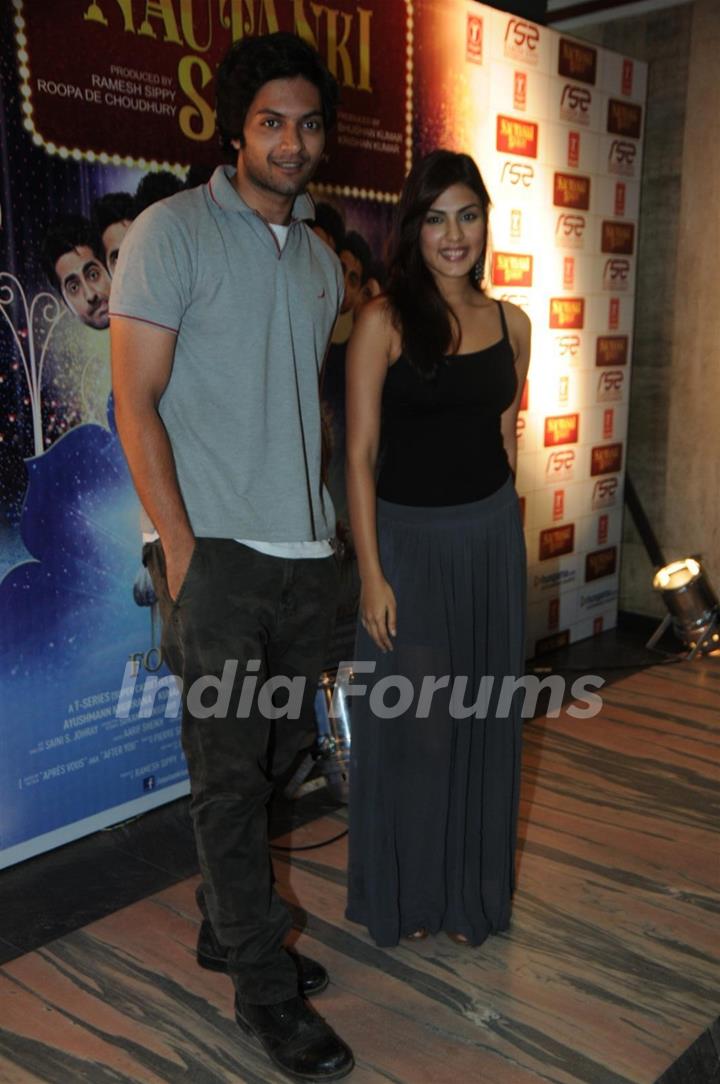 Ali Fazal with Rhea Chakraborty at Nautanki Saala special screening