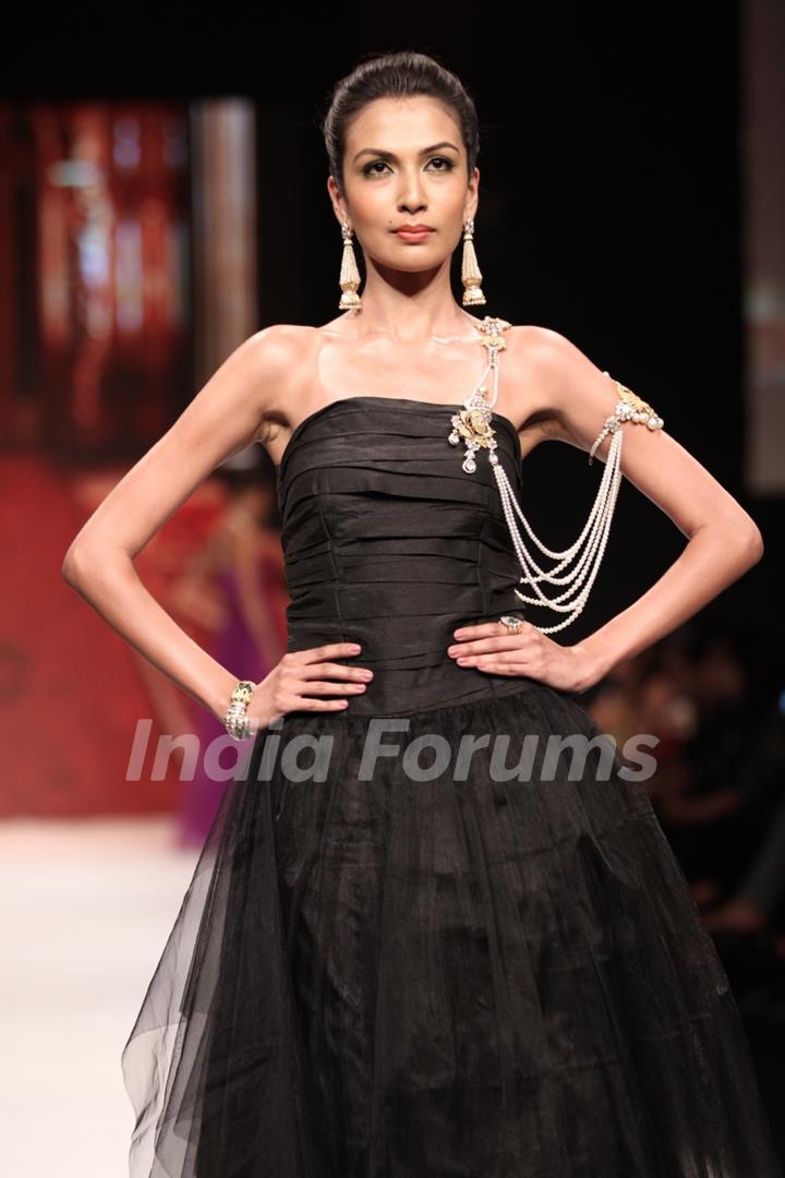 Models walks ramp for Birdhichand Ghanshyamdas at IIJW Delhi 2013 Day 1