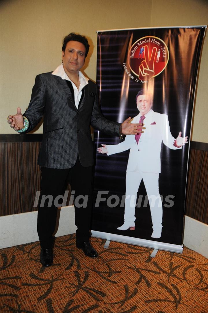 Govinda at the announcement of Indian Model Hunt 2013 at Novotel Hotel