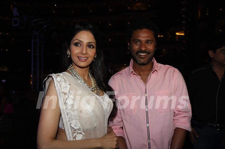 Sridevi with Prabhu Deva at Sahara Pariwar Bash For Padma Shri Sridevi