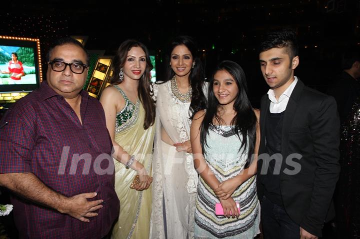 Srievi with Rajkumar Santoshi, Manila, Tanisha at Sahara Pariwar Bash For Padma Shri Sridevi