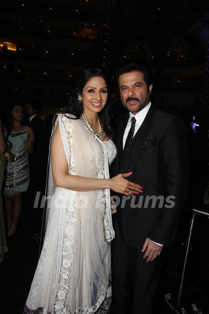 Sridevi with Anil Kapoor at Sahara Pariwar Bash For Padma Shri Sridevi