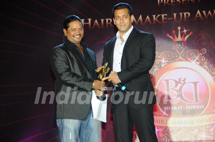 Raju Nag and Salman Khan at Bharat and Dorris Hair and Makeup Awards