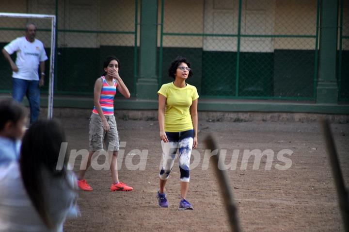 Aamir Khan playing football with his family