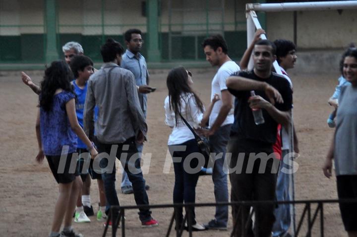 Aamir Khan playing football with his family