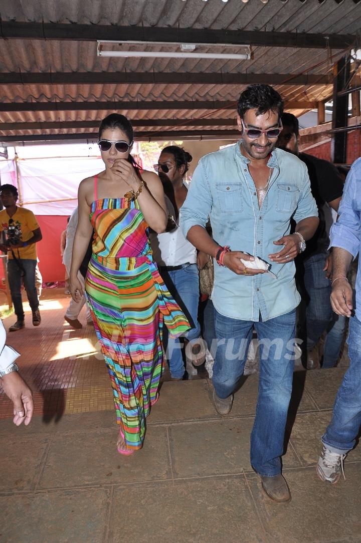 Kajol, Ajay promote Lonavla funfair