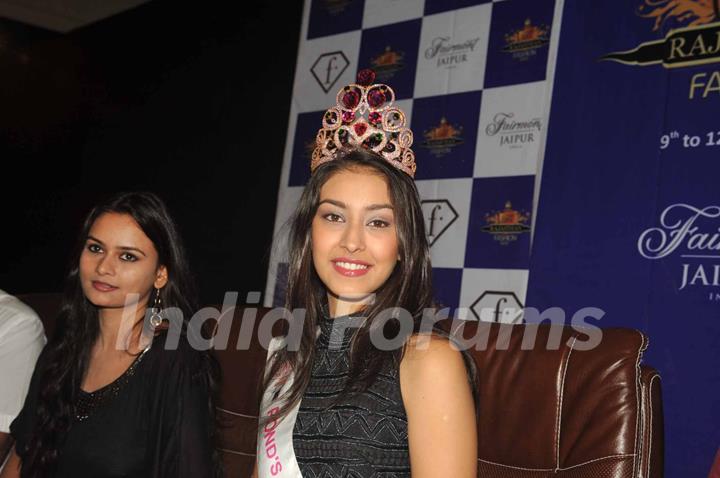 Miss India 2013 Navneet Kaur Dhillon walks for designer Shivangee Sharma at Rajasthan Fashion Week