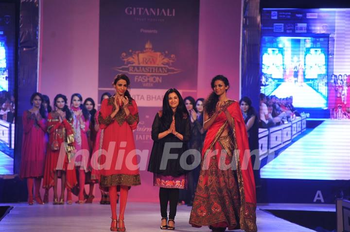 Designer Kavita Bhartia during a fashion show at the Rajasthan Fashion Week