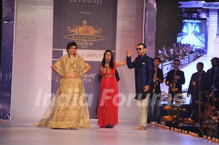 Designer Pallavi Jaipur during a fashion show at the Rajasthan Fashion Week