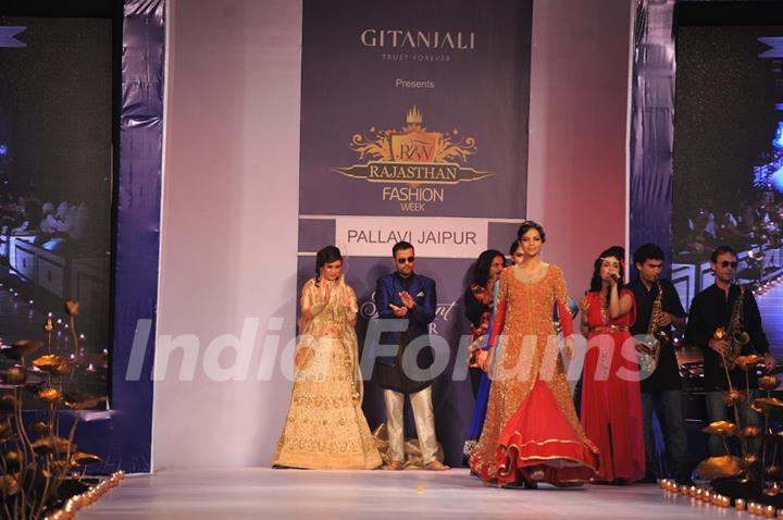 Designer Pallavi Jaipur during a fashion show at the Rajasthan Fashion Week