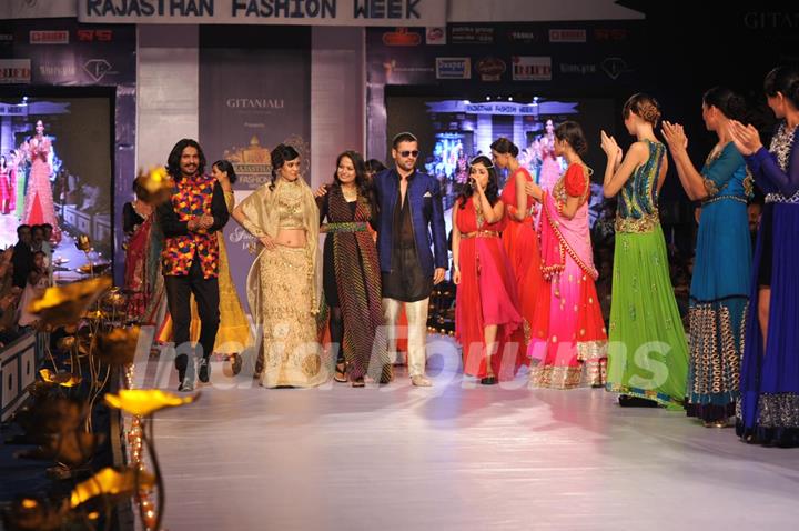 Designer Pallavi Jaipur during a fashion show at the Rajasthan Fashion Week