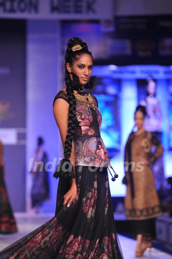 Designer Ritu Kumar during a fashion show at the Rajasthan Fashion Week