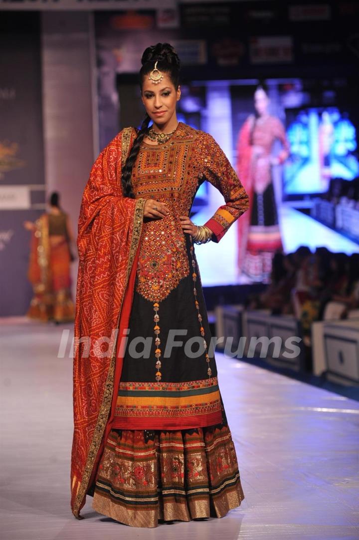 Designer Ritu Kumar during a fashion show at the Rajasthan Fashion Week