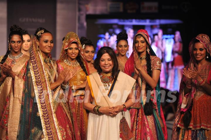 Designer Ritu Kumar during a fashion show at the Rajasthan Fashion Week