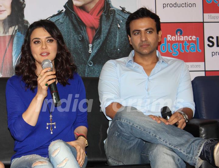 Promotion of film Ishkq in Paris at Reliance Digital