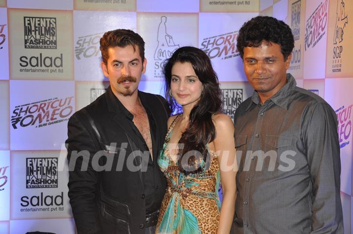 Neil, Ameesha Patel & Susi Ganesh at Amisha Patel Birthday Party and Film Shortcut Romeo promotion